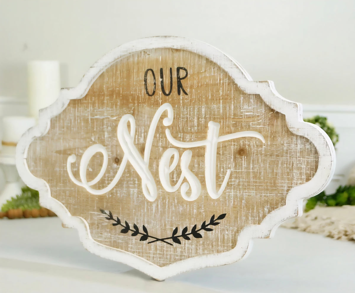 Wooden Wall Sign - Our Nest